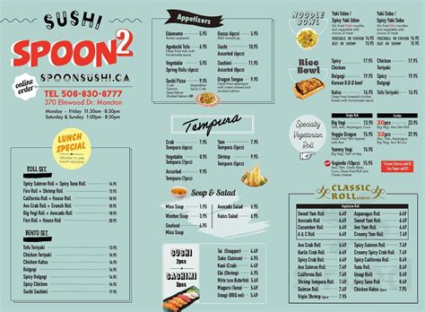 spoon sushi 2 - elmwood menu  Prices and visitors' opinions on dishes